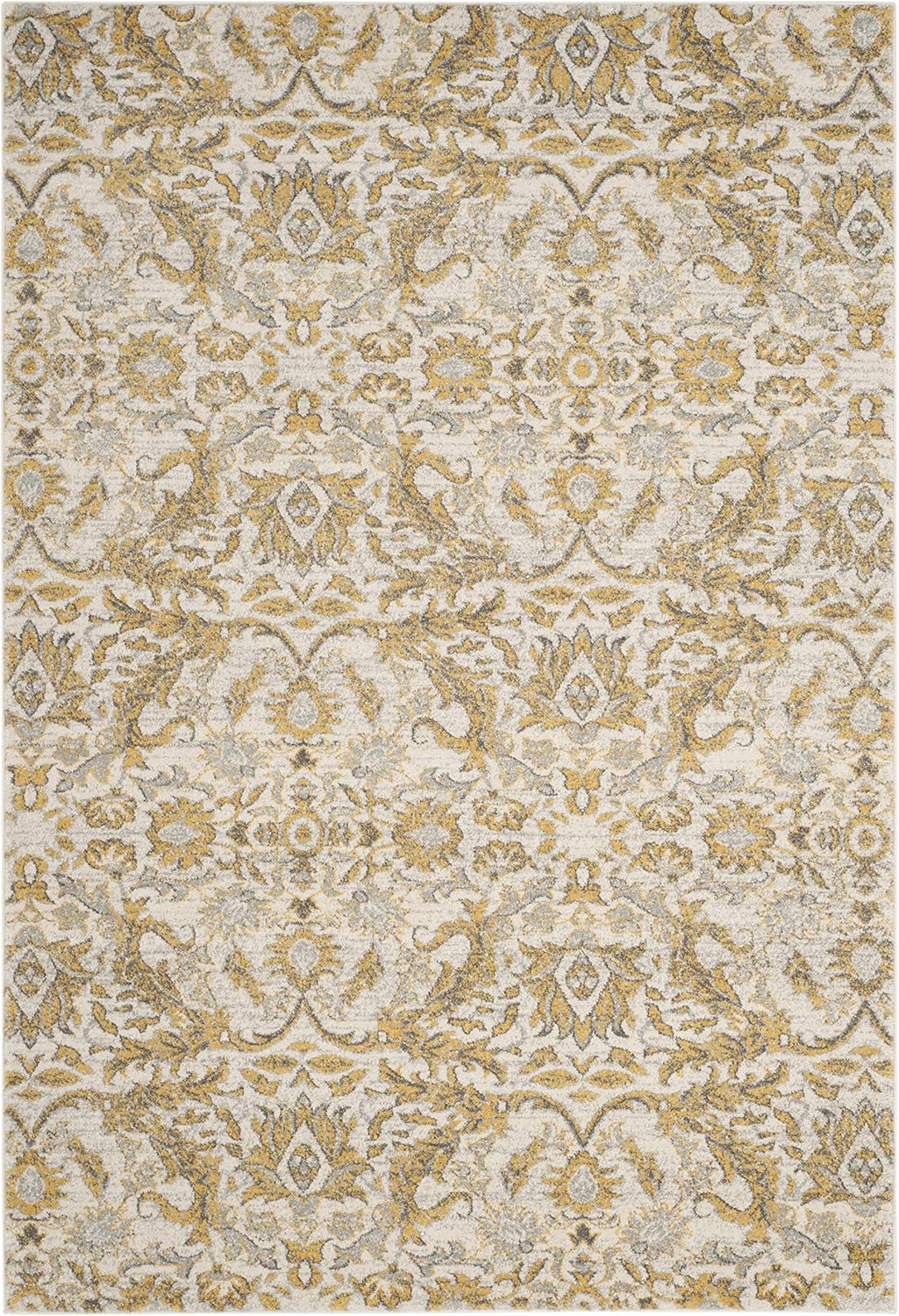 SAFAVIEH Evoke Collection Area Rug - 10' x 14', Ivory & Gold, Shabby Chic Oriental Design, Non-Shedding & Easy Care