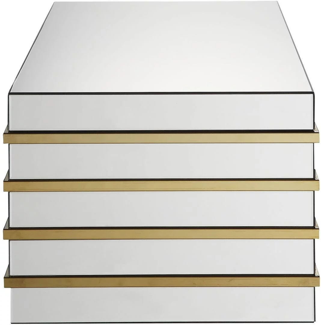 Modern Mirrored & Gold Coffee Table + 2 End Tables by Acme Osma 80330-3pcs