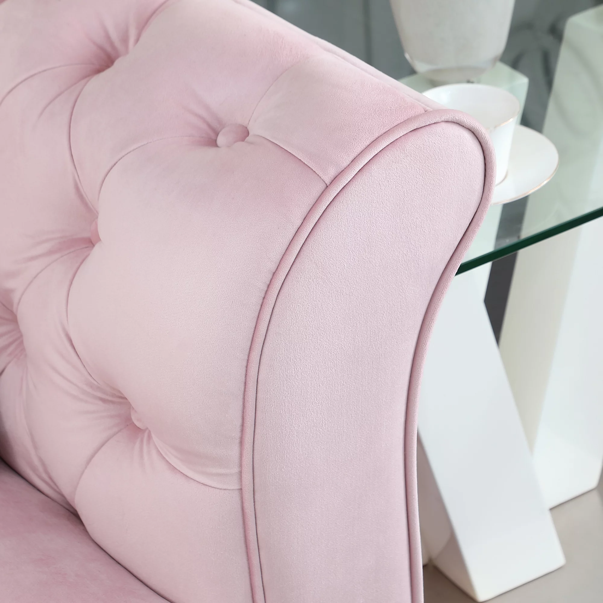 Chesterfield sofa ,Stanford sofa , high quality Chesterfield sofa ,pink color , tufted and wrinkled fabric sofa;contemporary Stanford sofa