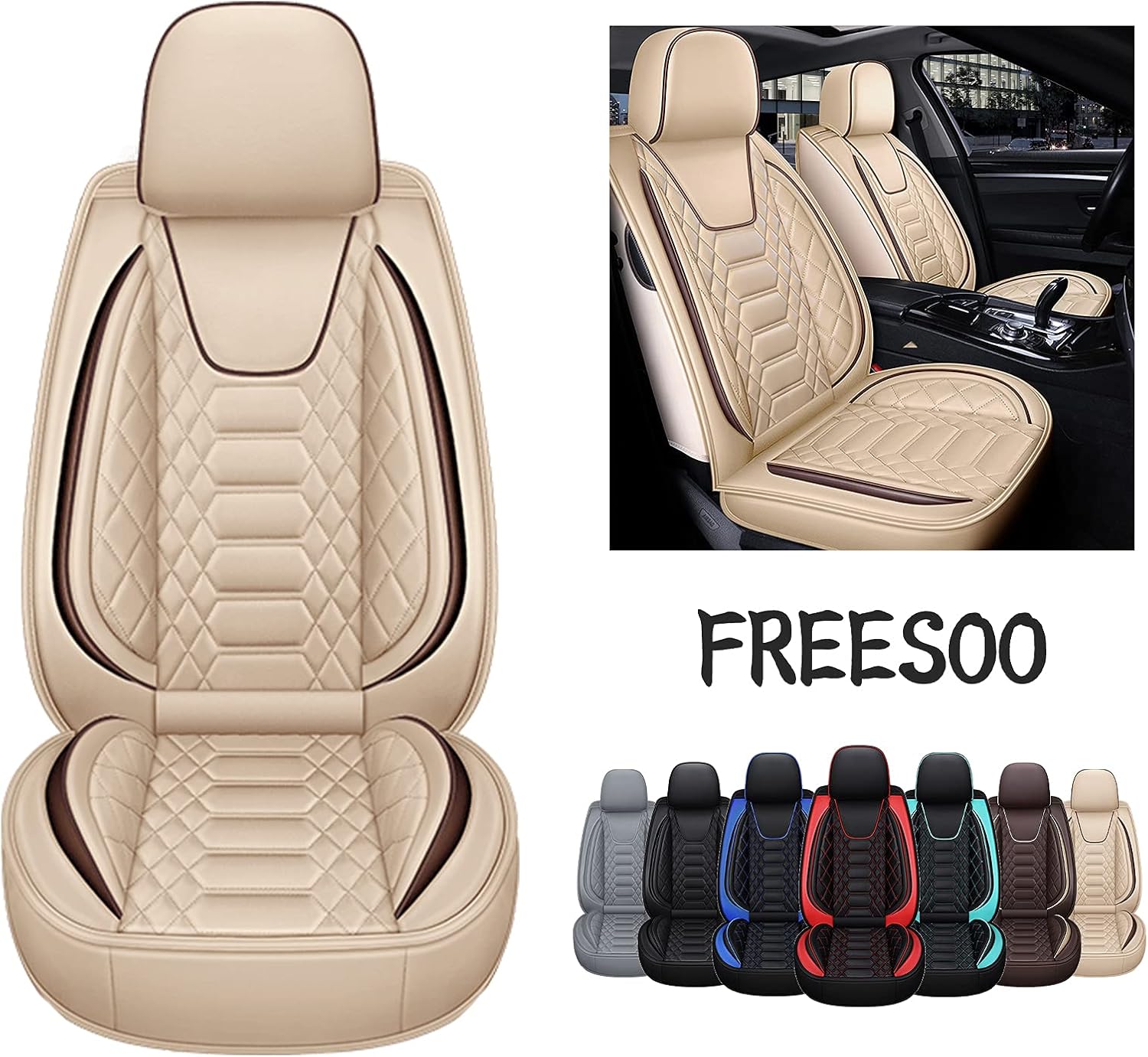 FREESOO Car Seat Covers Leather