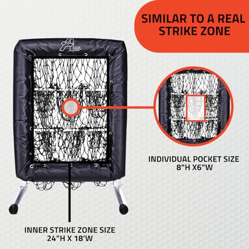 Anytime Baseball Pitching Net with Strike Zone | The No Hitter Net 9 Hole Net | Strike Zone Target for Baseball & Softball Training