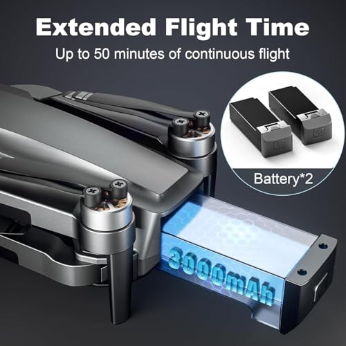 Drone with Camera for Adults Beginner 4K,52-Min Max Flight Time,10000 Feet Control Range,249g Foldable FPV RC Quadcopter,Smart Return Home