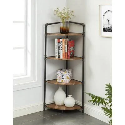 Burkey 22.75x22 W Steel Corner Bookcase Gracie Oaks Size: (4 Tier) 50.25x22 H x 22.75x22 W x 15.25x22 D