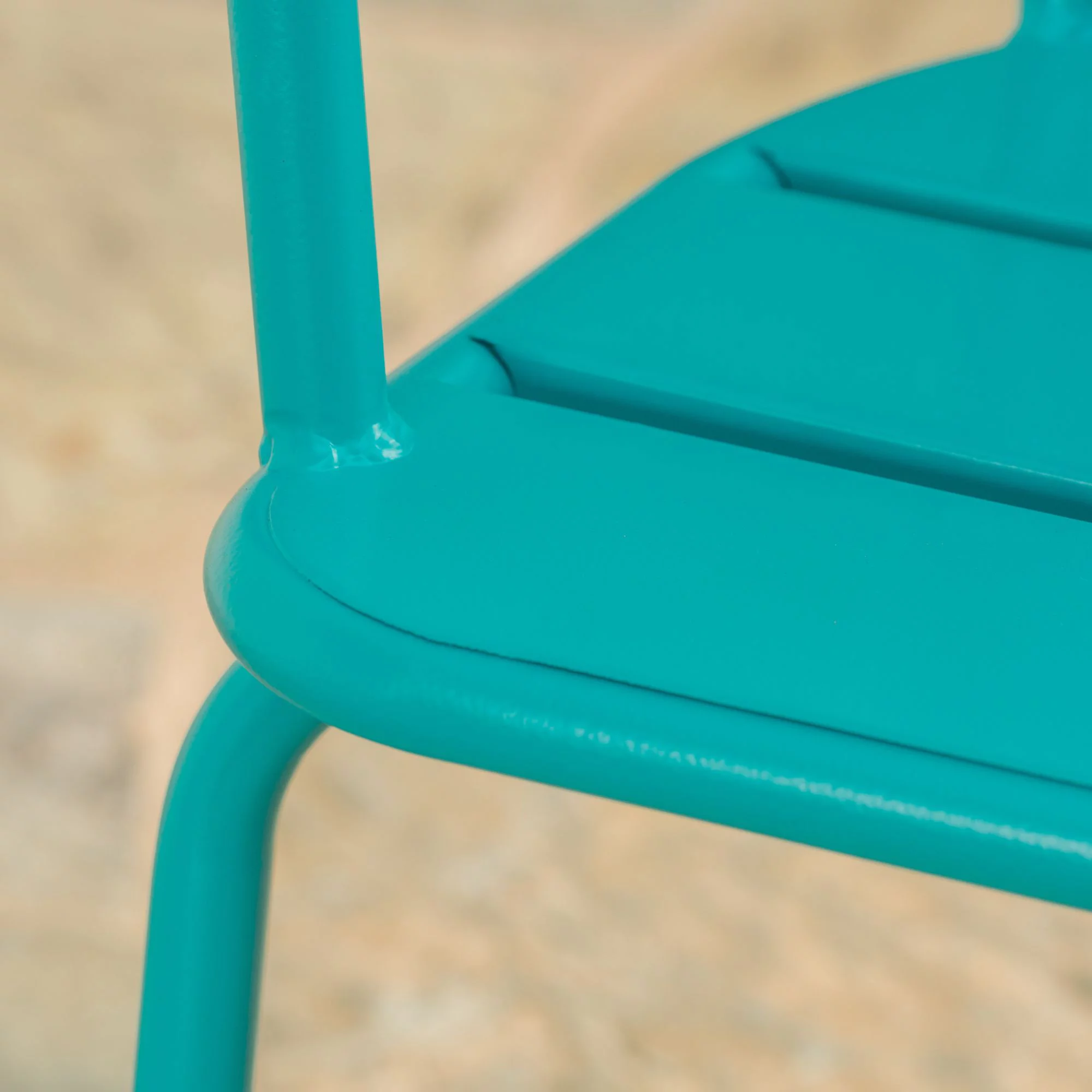 3-Piece Matte Teal Blue Handcrafted Outdoor Furniture Patio Bistro Set - Curated Treasures Market
