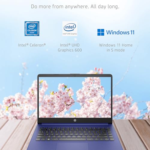HP Thin Everyday Laptop Computer - with Microsoft Office Lifetime License, Intel Quad-Core CPU, 14" Anti-Glare HD Display, Webcam, Win 11 S Mode