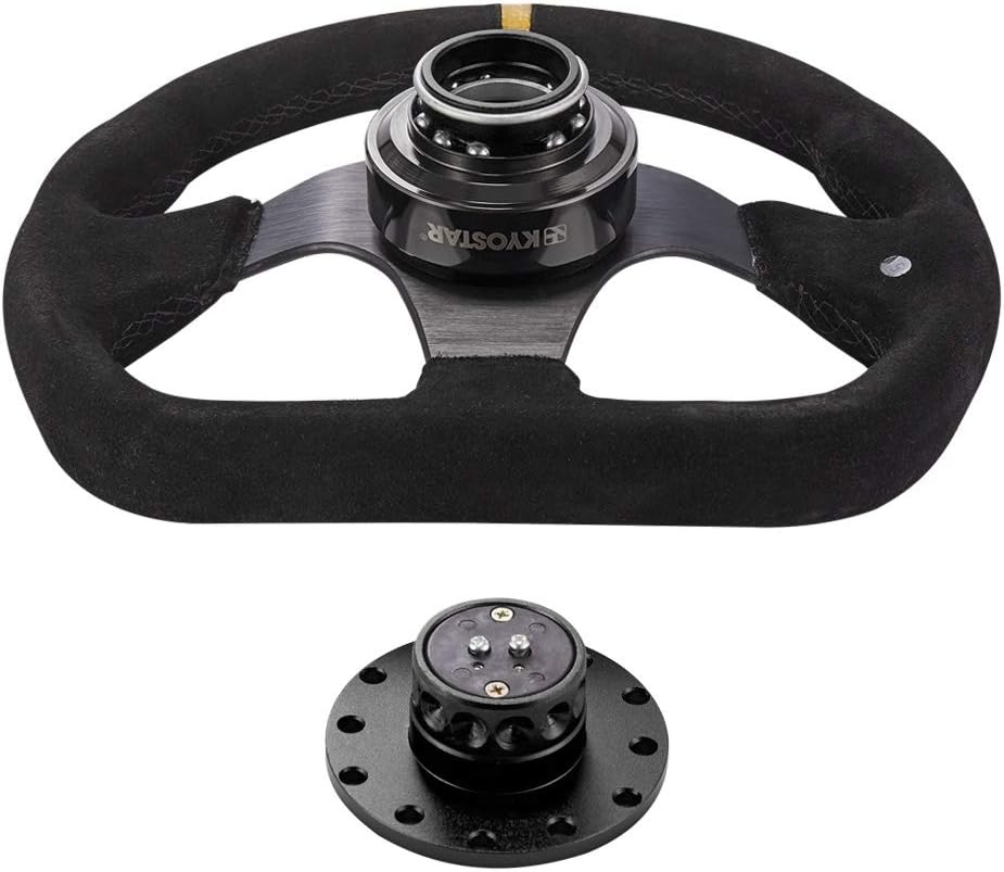 WKD Titanium Steering Wheel Quick Release Hub Adapter Snap Off Boos Kit Black #8313