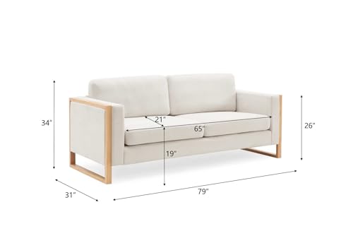 Christopher Knight Home Bricez 79" Sofa Couch, Cozy Upholstered 3-Seater Sofa, Oversized Loveseat, Comfy Fabric Couches for Living Room and Office