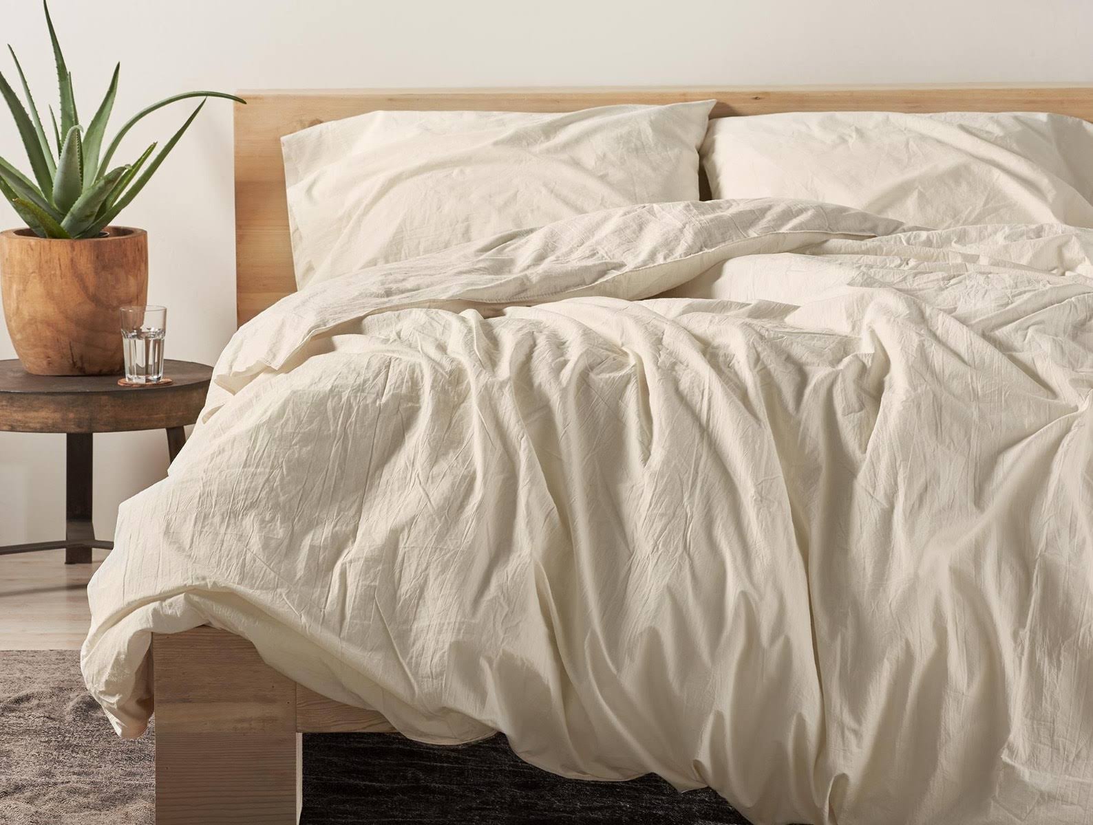 Coyuchi | Organic Crinkled Percale Duvet Cover King Aegean