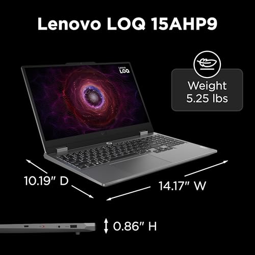 Lenovo LOQ Gaming Laptop - NVIDIA® GeForce RTX™ 4050 6GB - 15.6” FHD Display - AMD Ryzen 7 8845HS - 16GB RAM - 512GB SSD - Windows 11 Home, Luna Grey