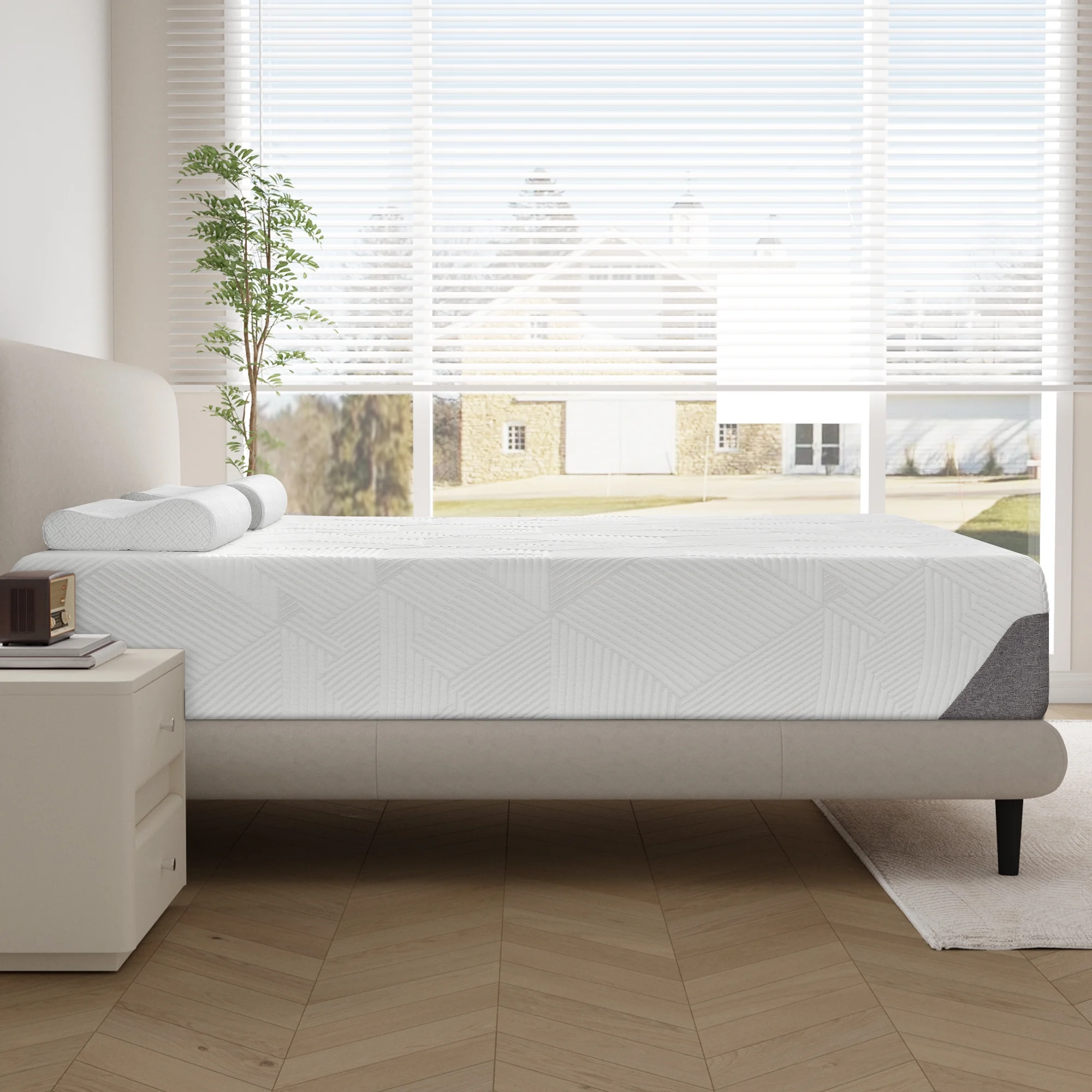 King Mattress, Potctz 12" King Size Memory Foam Mattress Bed Mattress In a Box, Medium Firm Support