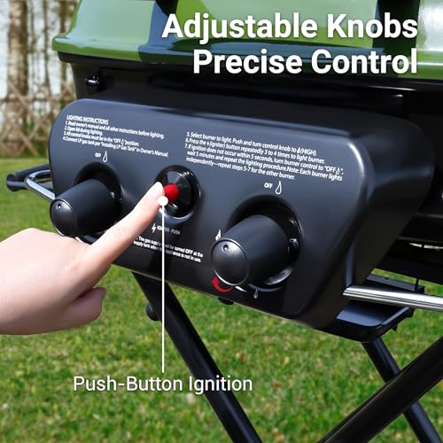 Brand-Man Griddle Grill Combo 6-Burner, 2 in 1 Versatile Propane Gas Grill and Griddle with Double Stainless Steel Lids
