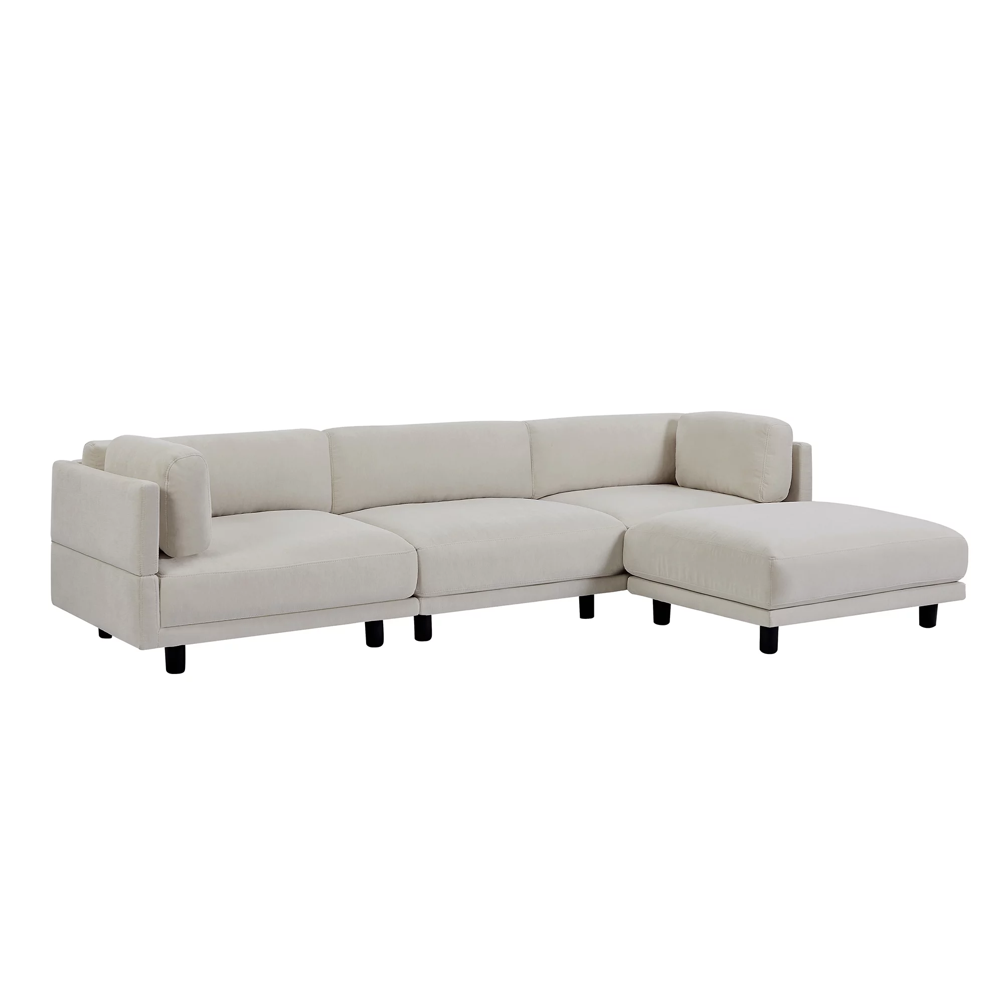 EUROCO 102.4&rdquo; Longer Oversized Convertible Sectional Sofa,Upholstery L Shaped Couch with Reversible Chaise,Beige