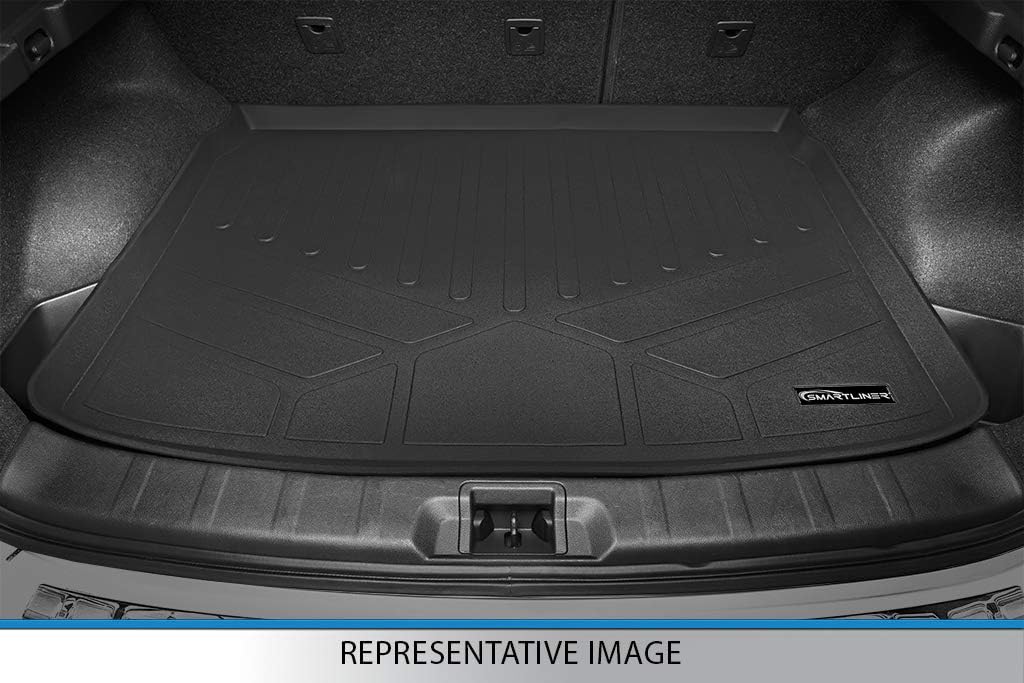 SMARTLINER All Weather Custom Fit Cargo Trunk Liner Floor Mat Behind 2nd Row Black Compatible with 2018-2023 Chevrolet Traverse