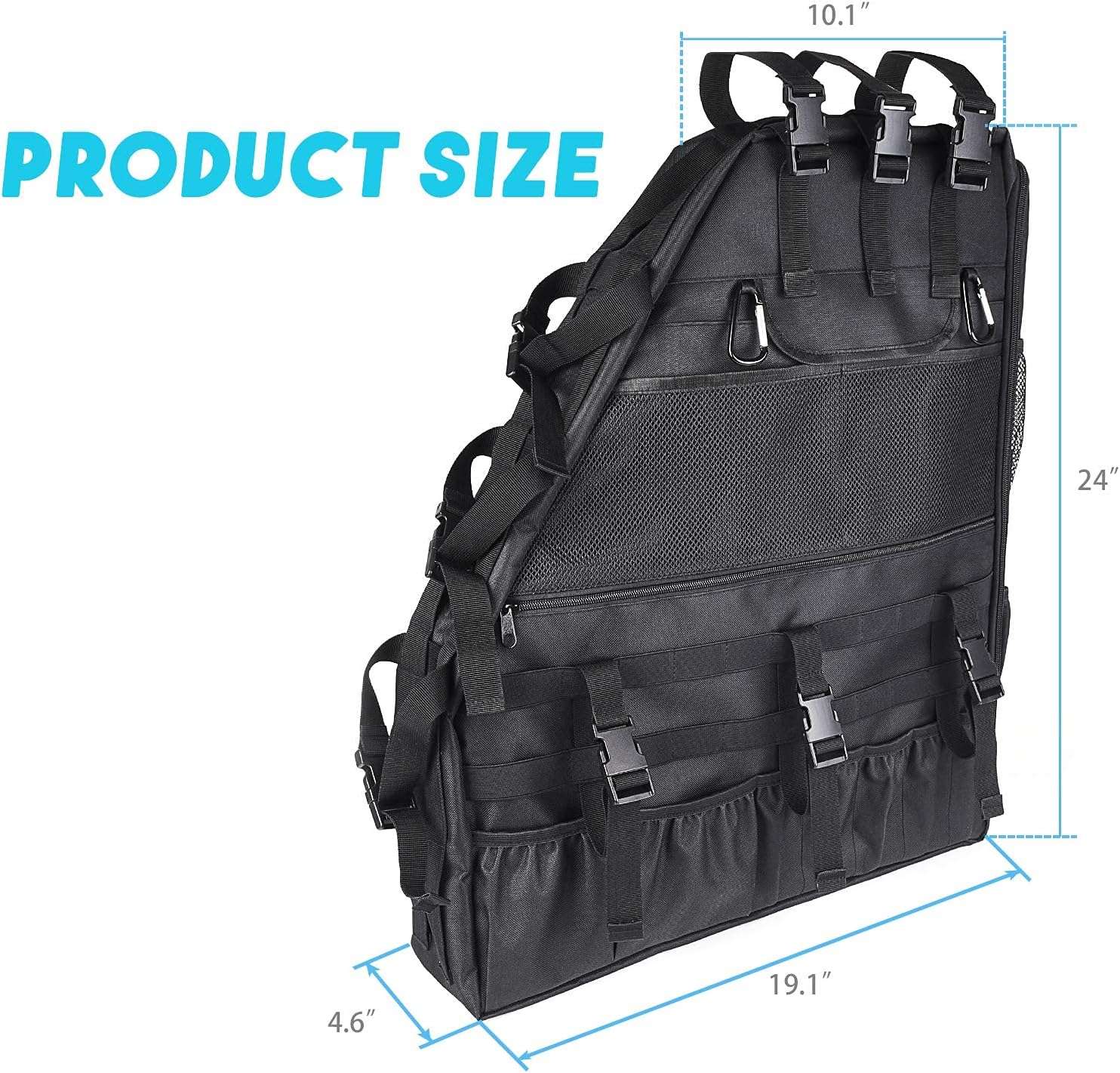 MICTUNING Roll Bar Storage Bag Organizer Cargo Cage Compatible with 2007-2020 Jeep Wrangler JK JKU TJ LJ Unlimited JL with Multi-Pockets Tool Holder