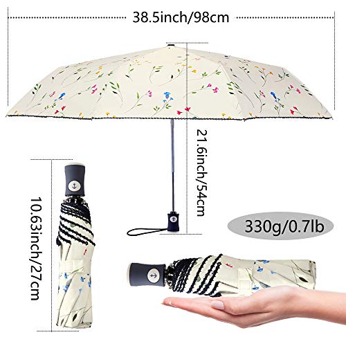 DBA FDJASGY UV Sun Umbrella Compact Folding Travel Umbrella Auto Open and Close for Windproof