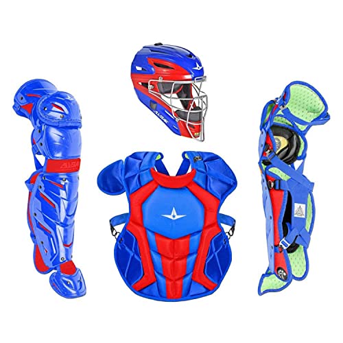 All-Star Catcher’s Gear Kit – Includes Helmet, Chest Protector & Leg Guards – Lightweight, Durable Baseball Protective Set, Meets NOCSAE