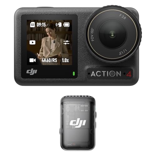 DJI Osmo Action 4 Standard Combo, 4K/120fps Waterproof Action Camera with a 1/1.3-Inch Sensor, Stunning Low-Light Imaging