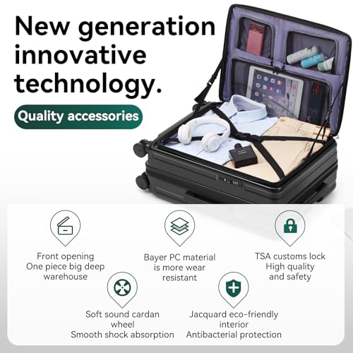 ROAMING Grace Expandable Carry On Luggage Airline Approved, 20 Inch Hardside Carry On Suitcase with Wheels