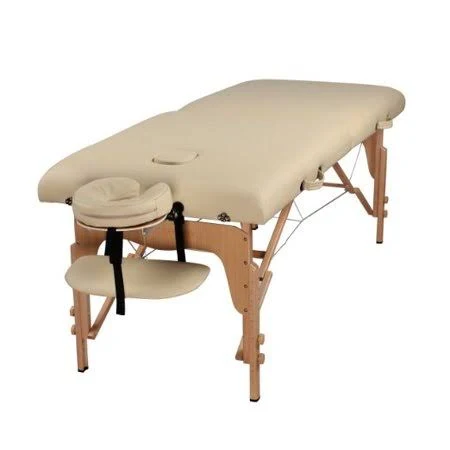Heaven Massage Extra Wide 3 inch Portable Folding Massage Table Comfort Series w/Carry Case u0026 Strap Cream