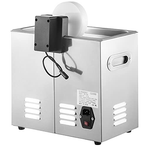 VEVOR Ultrasonic Vinyl Record Cleaner 6L 40kHz Vinyl Ultrasonic Cleaning Machine Knob Control Record Ultrasonic Cleaner 4 Records Vinyl Sonic Cleaner