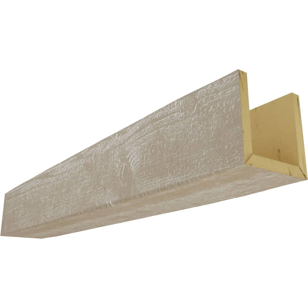 Ekena Millwork BMRS3C0120X040X120WH 3-Sided (U-beam) Rough Sawn Faux Wood Beam, Whitewash, 12x22W x 4x22H x 10&L