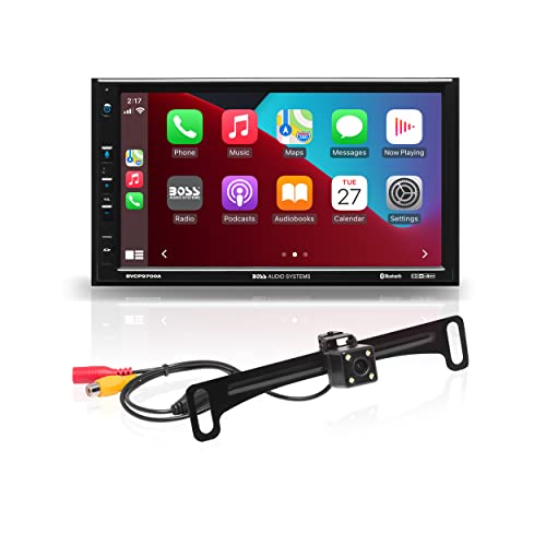 BOSS Audio Systems BCP62 Car Stereo - Apple CarPlay, Double Din, 6.2 Inch Capacitive Touchscreen, Bluetooth, No CD DVD Player, AM/FM Radio Receiver