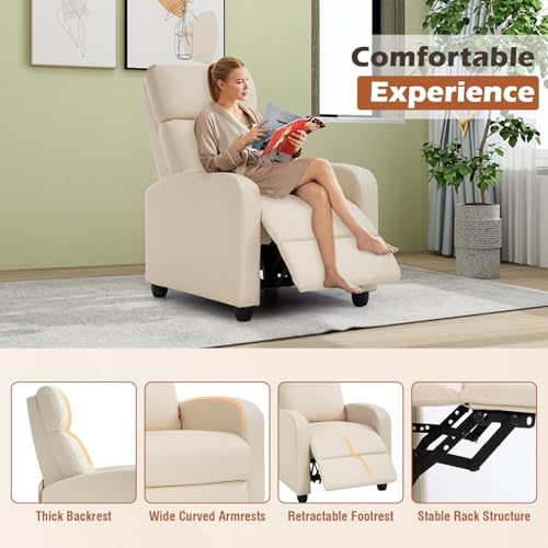 BestMassage | Recliner Chair | with 2 Point Massage Function | Black | with Lumbar Support, Adjustable Push Back, Wide Armrests
