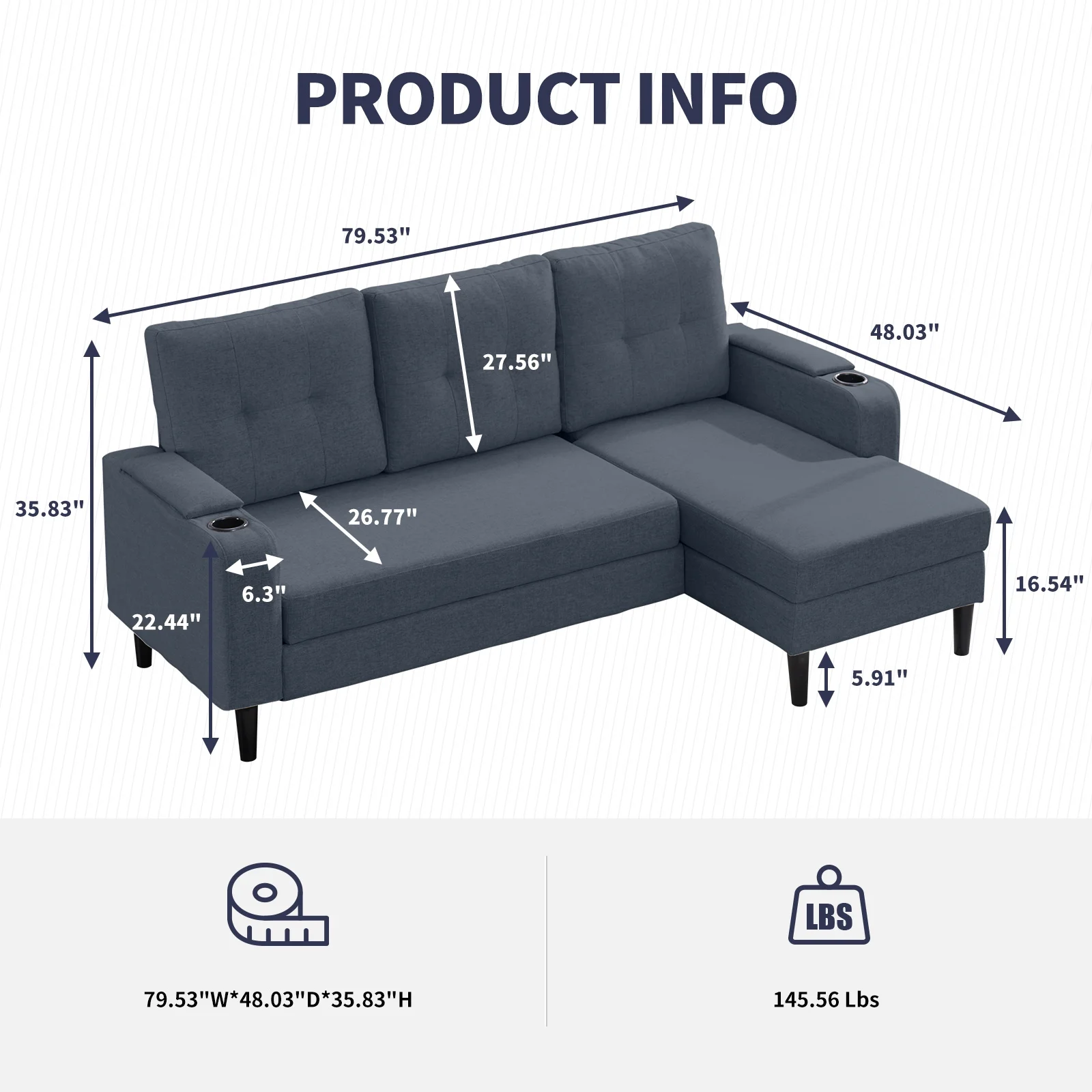 ijuicy Pull Out Sofa Bed, 3-Seat Pull Out Couch Bed with Linen Upholstered, 80” Sleeper Sofa with Storage Armrest & Cupholders