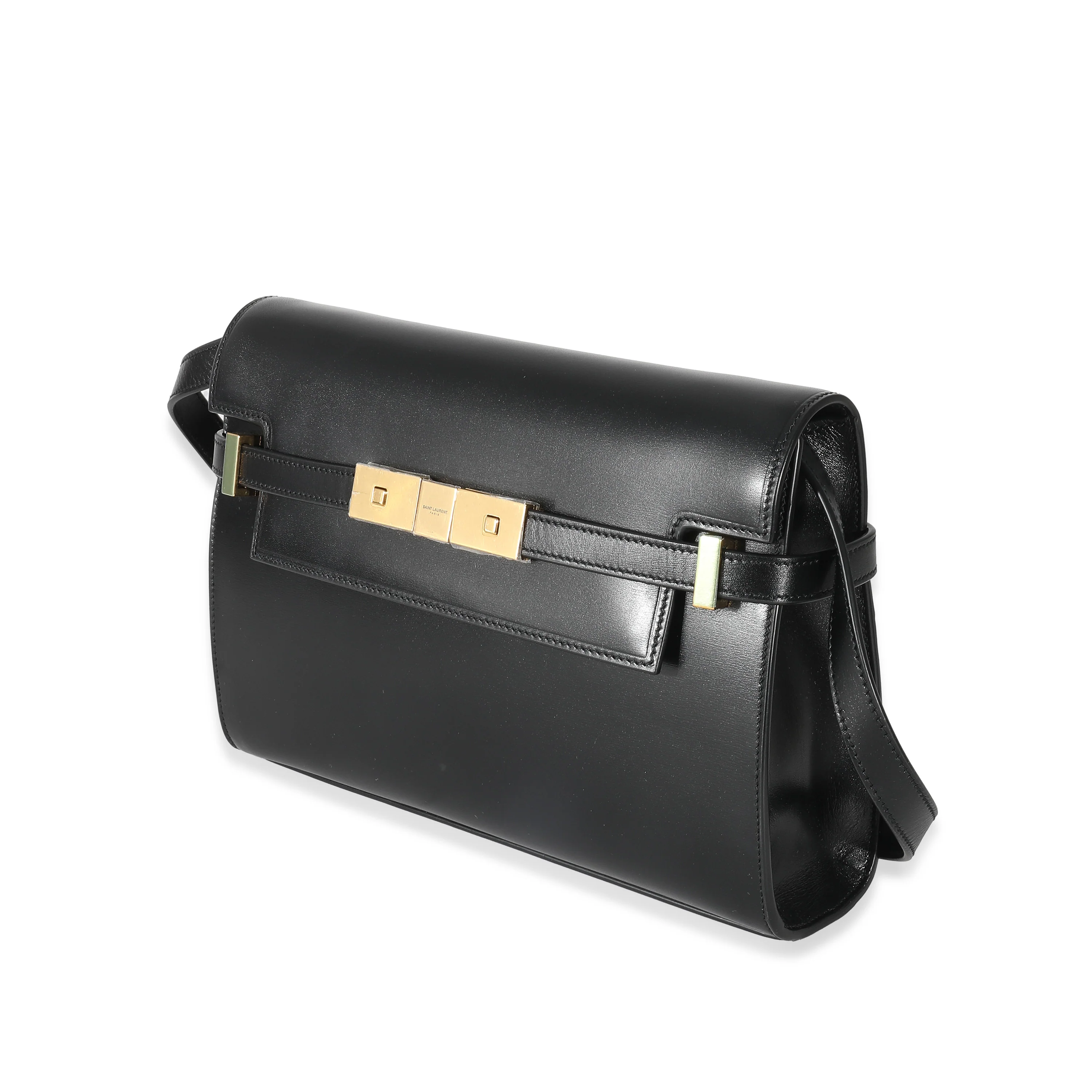 Saint Laurent Black Box Leather Small Manhattan Bag