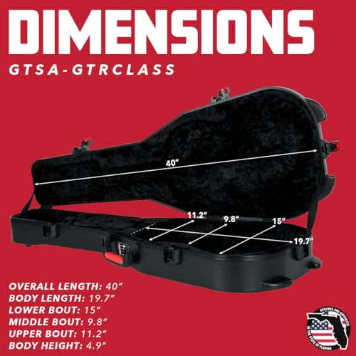 Gator Cases Molded Flight Case for Strat/Tele Style Electric Guitars with TSA Approved Locking Latch, (GTSA-GTRELEC)