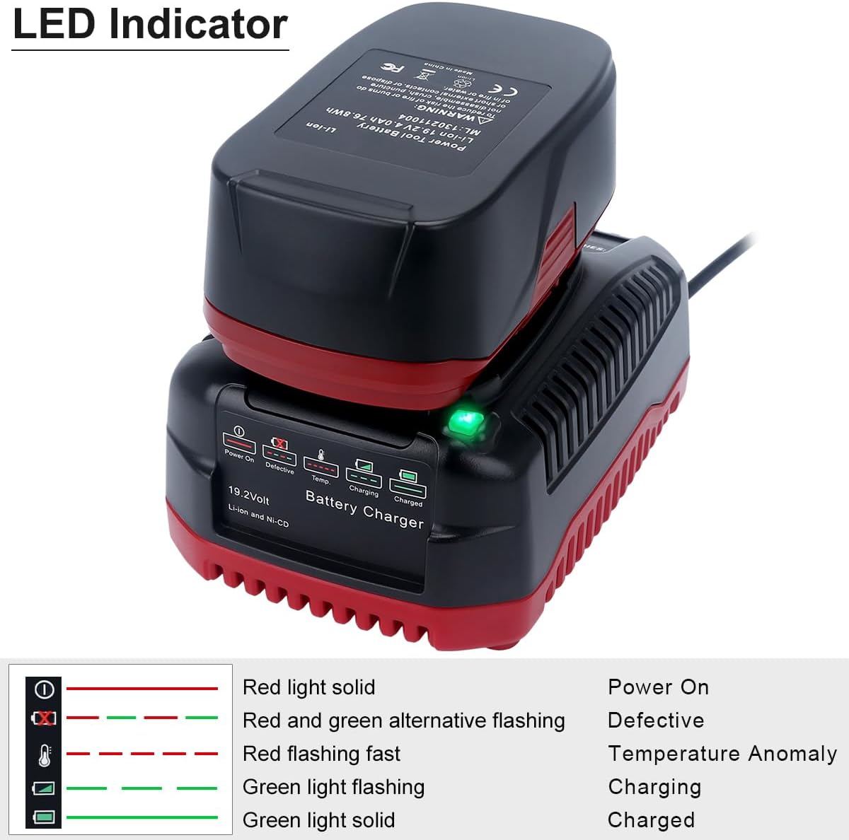 19.2V C3 Charger Replacement for Craftsman 19.2 Volt Lithium-ion & Ni-cad Battery Charger 140152004 DieHard XCP Battery 1425301 1323903 130279005