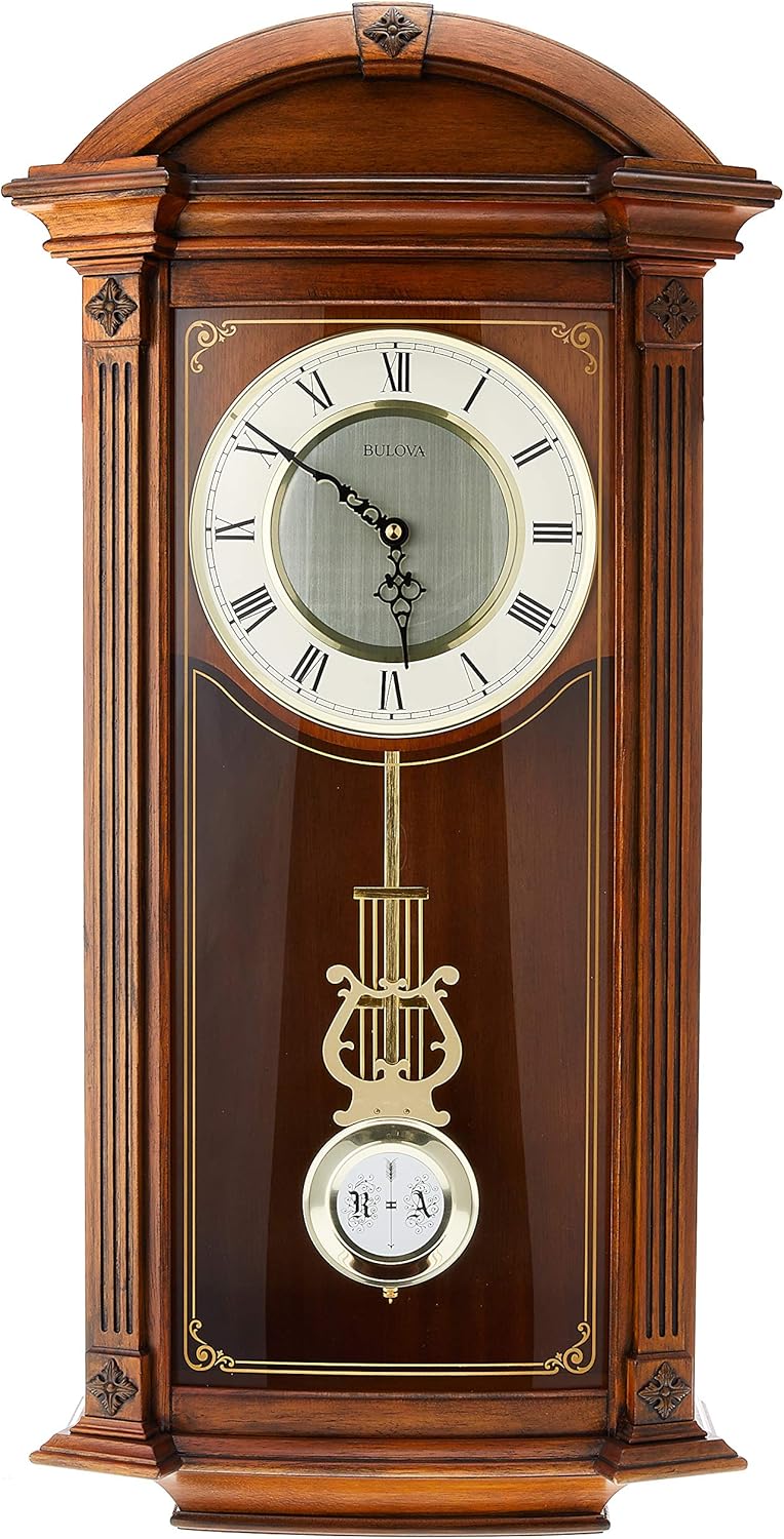 Bulova C4331 Hartwick Chiming Clock, Walnut 29.75 x 14 x 5.5