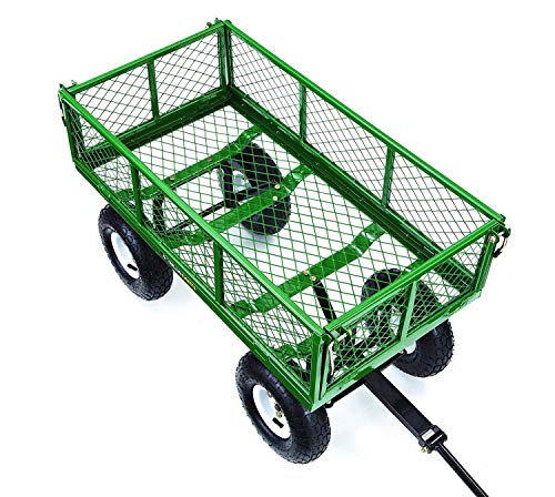 Gorilla Carts Steel Utility Wagon w/ Removable Side Panels, 1000 lb Capacity, Gray