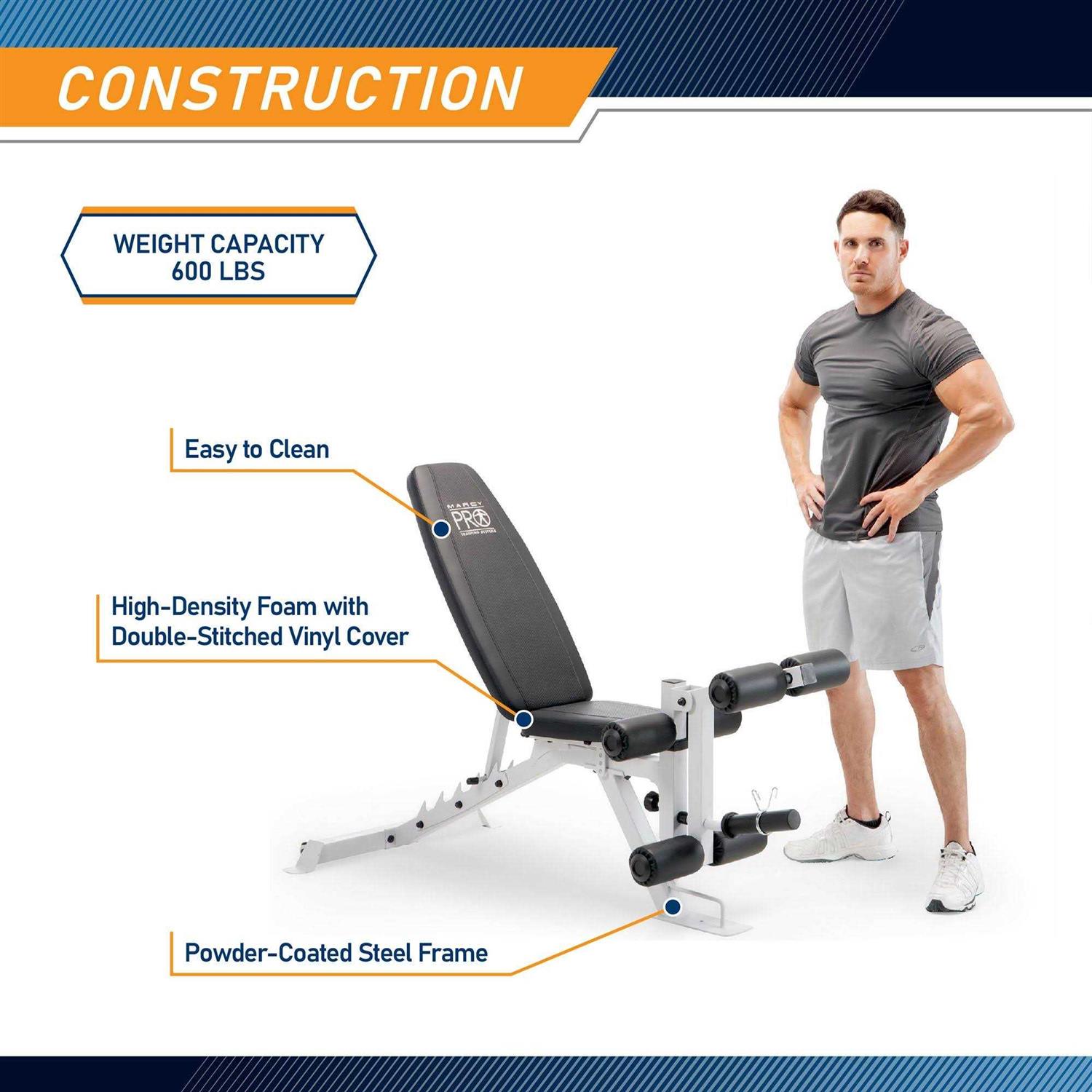 Marcy Powder Coated Steel Home Gym Multipurpose Adjustable Weight Bench - Sports Supplies Online Store
