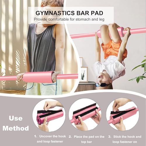 Expandable Gymnastics Bar for Kids, Adjustable Height Junior Training Kip Bar, Folding Gymnastic Horizontal Bars Monkey Bar