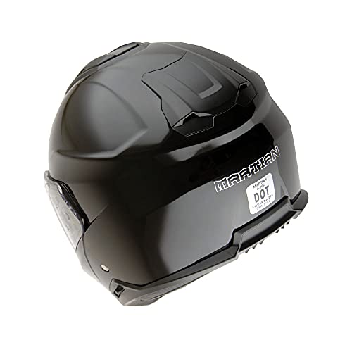 Martian Motorcycle Modular Full Face Helmet Flip up Dual Visor Sun Shield: HG362 Matt Black