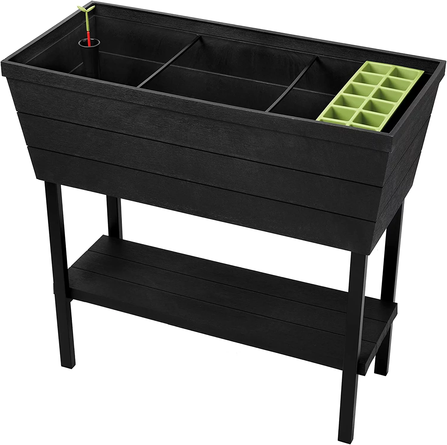 Urban Bloomer 12.7 Gallon Raised Garden Bed With Self Watering Planter Box And Drainage Plug, Dark Grey - Curated Treasures Market