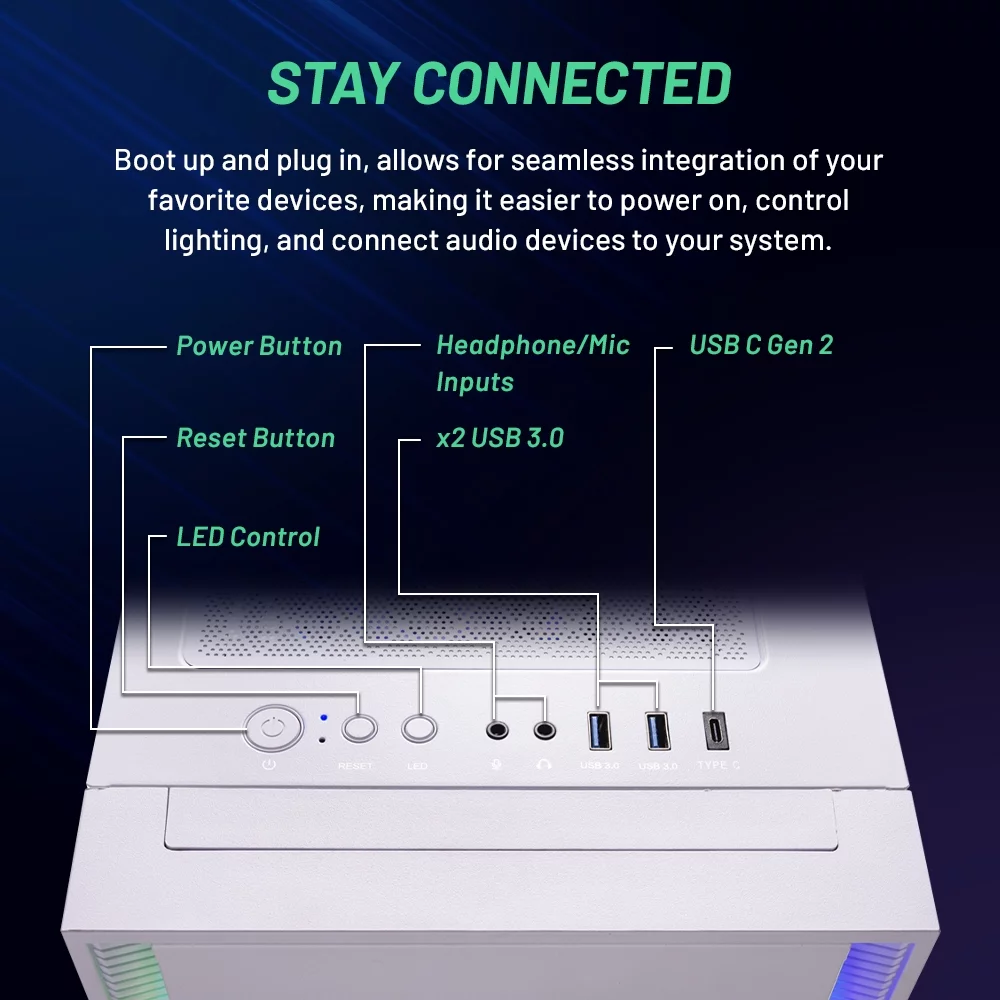 Skytech Shiva Gaming PC, AMD Ryzen 7, NVIDIA rtx 4060Ti, 1TB SSD, 16GB DDR4, Windows 11, New Condition - Radiant Selections