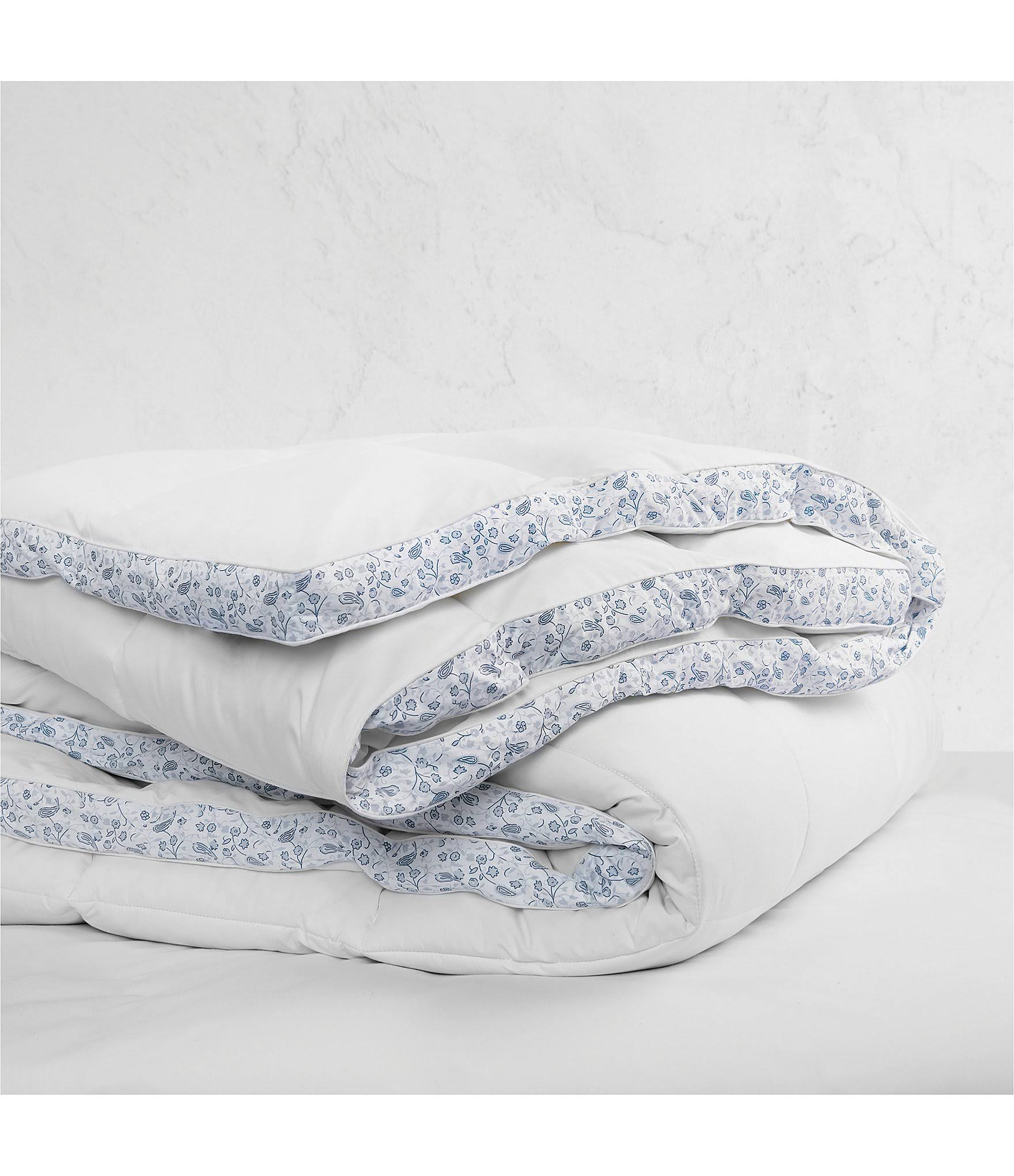 Laura Ashley 300T Cotton Sateen Comforter with Floral Gusset - Twin