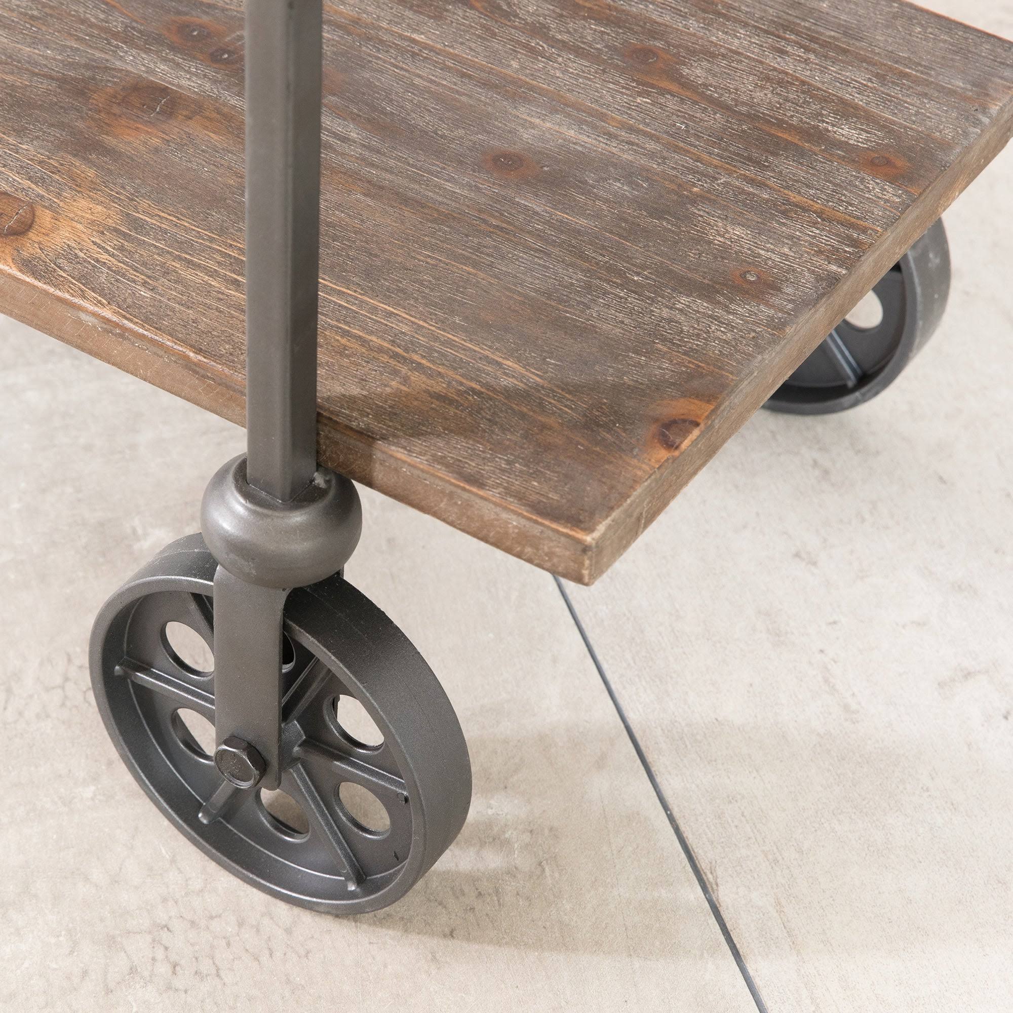 FirsTime Factory Row Industrial Farmhouse Wheeled Bar Cart - Black