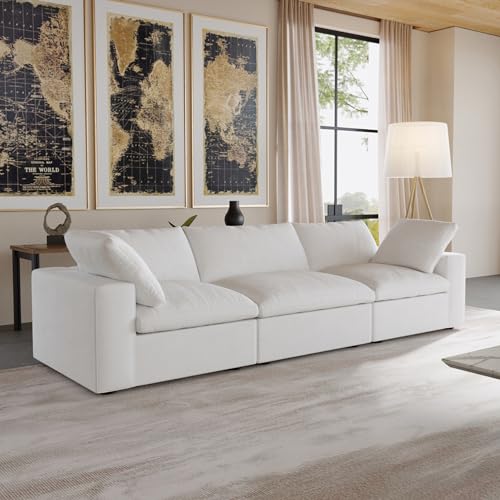 160.6" Cloud Couch Modular Sectional Sofa for Livingroom,Oversized Convertible Sofa with Storage Ottomans,6 Seat Wide Couches