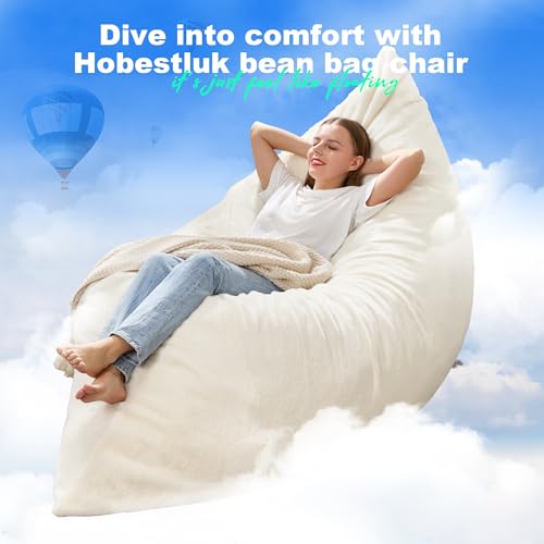 Hobestluk 3 in 1 Bean Bag Chair Giant Bean Bag Chairs Convertible Bean Bag Floor Cushion with Machine Washable Cover