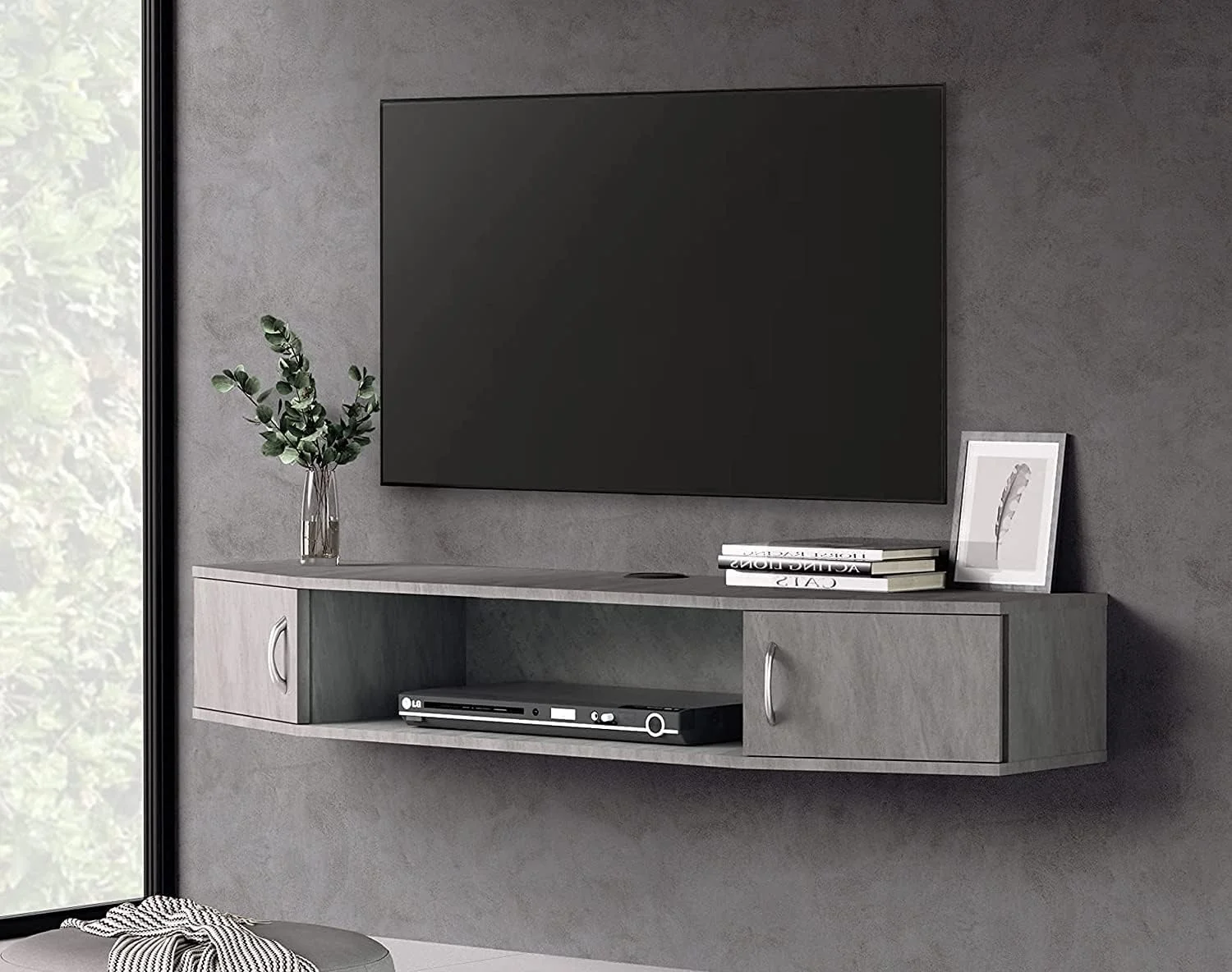 Floating TV Stand with Cabinet