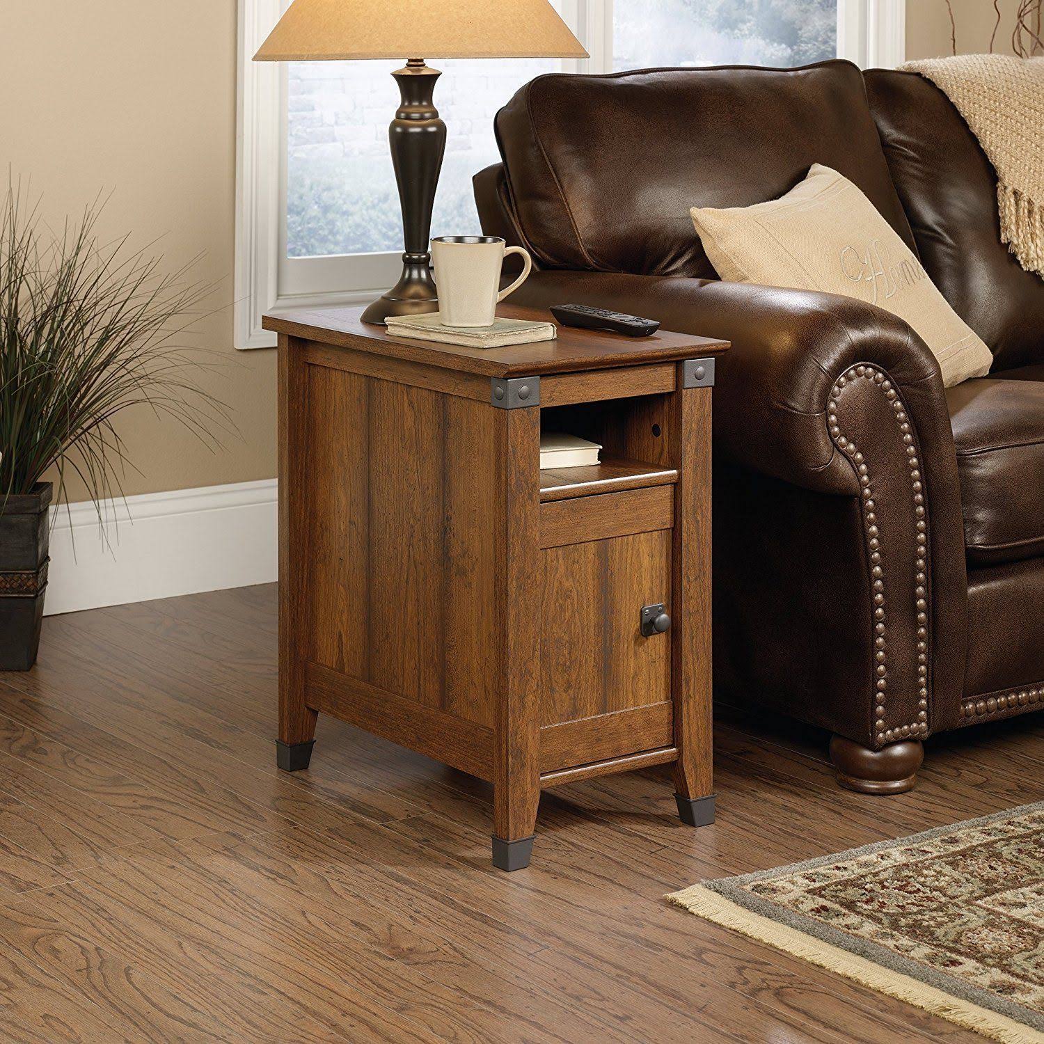 Sauder Carson Forge Side Table, Washington Cherry Finish