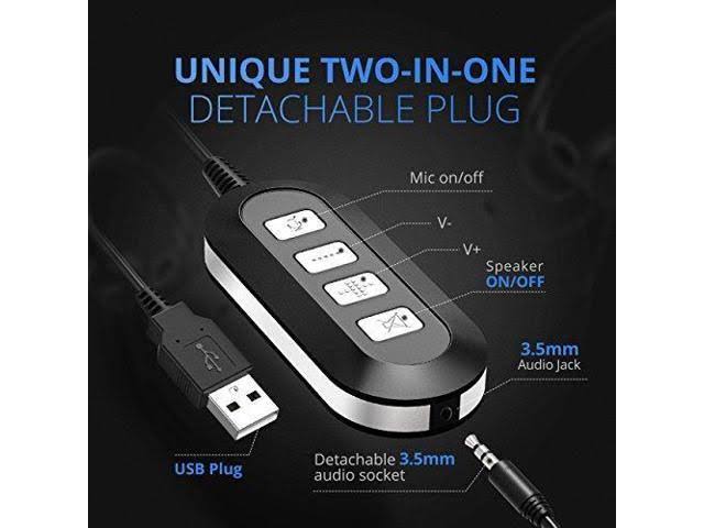 Mpow 071 USB Headset/ 3.5mm Computer Headset with Microphone Noise Cancelling, Lightweight PC
