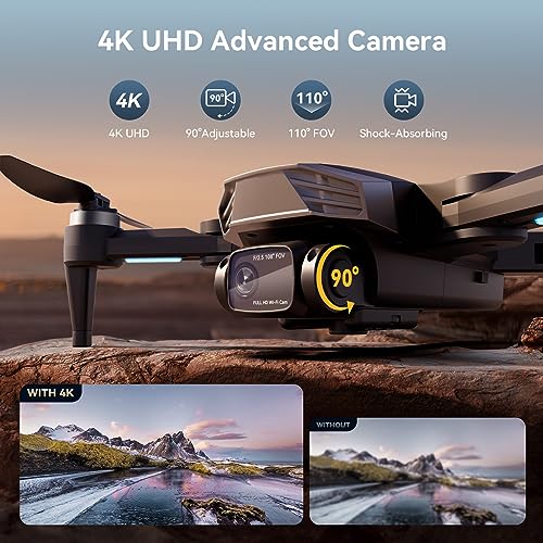 Drone with 4K UHD Camera for Adults, GPS Drones Auto Return, Brushless Motor, Follow Me, Circle Fly, 5G FPV Transmission