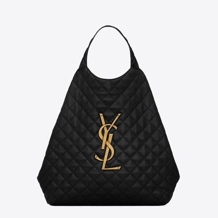 YSL Casual Style Lambskin Blended Fabrics A4 Plain Leather - SAKE OFF 5TH