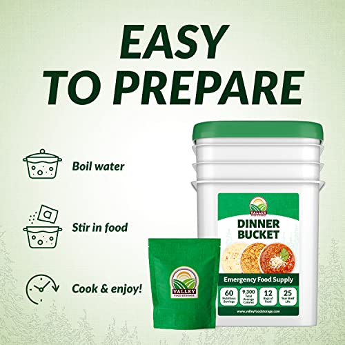 80 Serving Breakfast, Lunch & Dinner Bucket | Premium Emergency Food Supply | Survival Food 25 Year Shelf Life | Camping Food, Backpacking Meals