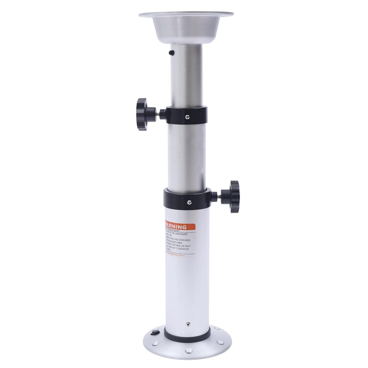 Adjustable Table Pedestal Stand 19.7-28.3 Inch Aluminum Table Base for RV Marine Boat Caravan Motorhome (Stepless Adjustment)