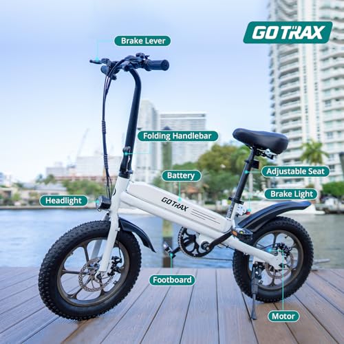 Gotrax S3 Electric Bike, 16x3.0 Fat Tire Electric Bicycle Adults, 750W Peak Motor, Max Range 25 Miles, Up to 20 Mph, Removable Battery